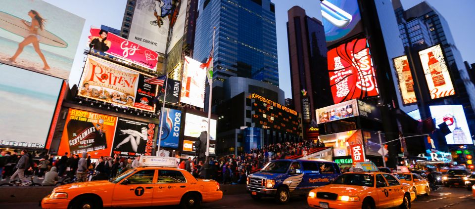 Taxis in Times Square.